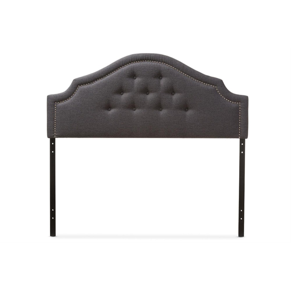 Baxton Studio Cora Upholstered Full Headboard In Dark Gray