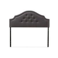 Baxton Studio Cora Upholstered Queen Headboard In Dark Gray