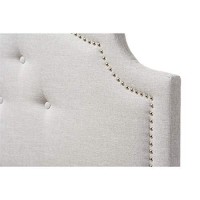 Baxton Studio Cora Modern And Contemporary Greyish Beige Fabric Upholstered Twin Size Headboard