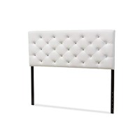 Baxton Studio Viviana Modern And Contemporary White Faux Leather Upholstered Button-Tufted Twin Size Headboard