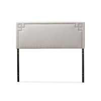 Baxton Studio Geneva Modern And Contemporary Greyish Beige Fabric Upholstered Twin Size Headboard