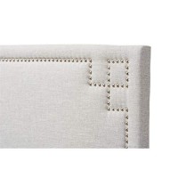 Baxton Studio Geneva Modern And Contemporary Greyish Beige Fabric Upholstered Twin Size Headboard