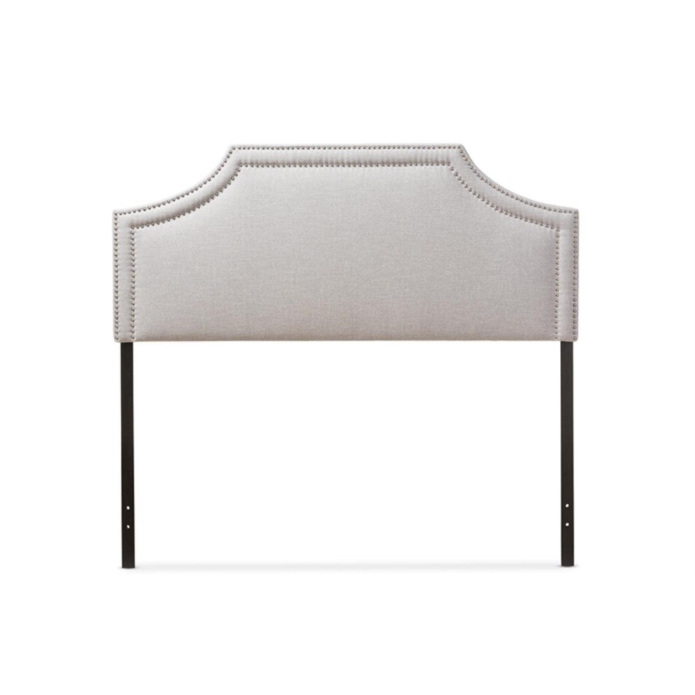 Baxton Studio Avignon Upholstered King Headboard In Grayish Beige