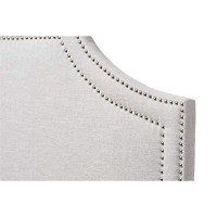 Baxton Studio Avignon Upholstered King Headboard In Grayish Beige