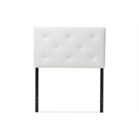 Baxton Studio Baltimore Modern And Contemporary White Faux Leather Upholstered Twin Size Headboard