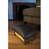 Kr Ideas Padded Foot Stool: Dark Chocolate Truffle Leather (Made In The Usa) (7 Tall - Chic Frame)
