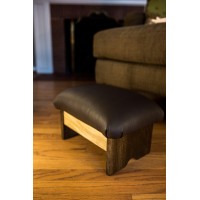 Kr Ideas Padded Foot Stool: Dark Chocolate Truffle Leather (Made In The Usa) (9 Tall - Chic Frame)