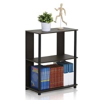 Furinno Jaya Simple Design 3-Tier Bookcase / Bookshelf / Display Rack, Plastic Tubes, Walnut