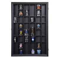 Gallery Solutions 17X26 Display Hinged Front, Black Shot Glass Case Od 17, 17 X 26