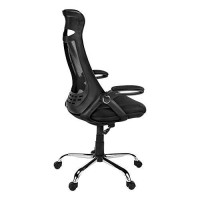 Monarch Specialties Mesh/Chrome High-Back Executive Office Chair, Black