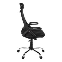 Monarch Specialties Mesh/Chrome High-Back Executive Office Chair, Black