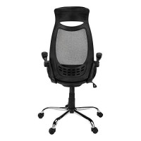 Monarch Specialties Mesh/Chrome High-Back Executive Office Chair, Black