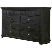 Progressive Furniture Willow Drawer Dresser, 64 X 18 X 42, Black