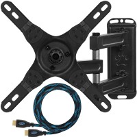 Cheetah Mounts Alameb Articulating Arm (15 Extension) Tv Wall Mount Bracket For 12-37 Displays Up To Vesa 200 And Up To 40Lbs, Includes A Twisted Veins 10 Hdmi Cable