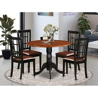 5 Pc Kitchen Table Set-Dining Table And 4 Wood Kitchen Chairs