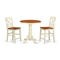 3 Pc Counter Height Dining Set - Counter Height Table And 2 Counter Height Stool.