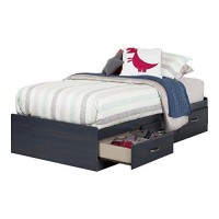 South Shore Ulysses Mates Bed With 3 Drawers, Twin 39-Inch, Blueberry