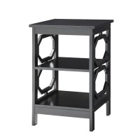 Convenience Concepts Omega End Table With Shelves, Black