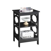 Convenience Concepts Omega End Table With Shelves, Black