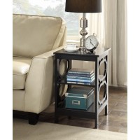 Convenience Concepts Omega End Table With Shelves, Black