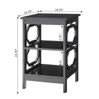 Convenience Concepts Omega End Table With Shelves, Black