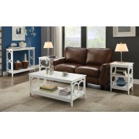 Convenience Concepts Omega End Table With Shelves, White, 15.75 In X 15.75 In X 23.75 In