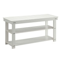 Convenience Concepts Oxford Utility Mudroom Bench With Shelves, White