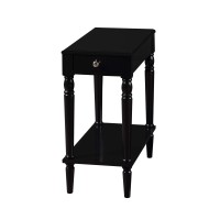 Convenience Concepts French Country No Tools Chairside Table, Black