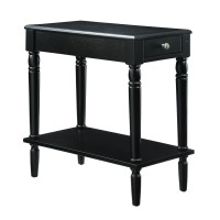 Convenience Concepts French Country No Tools Chairside Table, Black