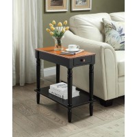 Convenience Concepts French Country No Tools Chairside Table, Black