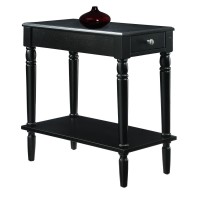 Convenience Concepts French Country No Tools Chairside Table, Black