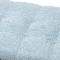 Baxton Studio Orillia Modern And Contemporary Light Blue Fabric Upholstered Grid-Tufting Storage Ottoman Bench