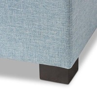 Baxton Studio Orillia Modern And Contemporary Light Blue Fabric Upholstered Grid-Tufting Storage Ottoman Bench