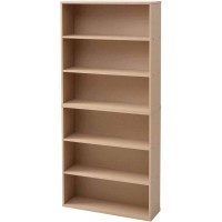 Yamazen Scmcr-1360(Acr) Bookcase, Width 23.2 X Depth 6.7 X Height 52.4 Inches (59 X 17 X 134 Cm), 6 Tiers, Slim, Open Rack, Assembly, Crafts