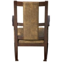 Acme Butsea Fabric Upholstered Rocking Chair In Brown And Espresso