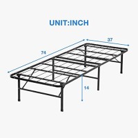 Twin Bed Frame Metal Platform Bed Frame Twin Size 14 Inch Mattress Foundation Box Spring Replacement Heavy Duty Steel Slat Easy Assembly Noise-Free,Black