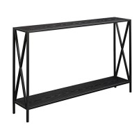 Convenience Concepts Tucson Console Modern Sofa Storage Shelf, Entryway Hall Table For Living Room, 47.25L X 9W X 29H, Black