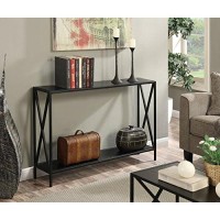 Convenience Concepts Tucson Console Modern Sofa Storage Shelf, Entryway Hall Table For Living Room, 47.25L X 9W X 29H, Black