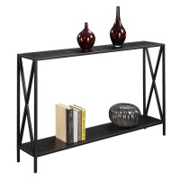 Convenience Concepts Tucson Console Modern Sofa Storage Shelf, Entryway Hall Table For Living Room, 47.25L X 9W X 29H, Black