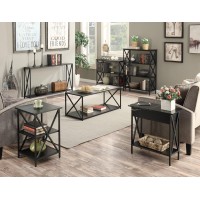 Convenience Concepts Tucson Console Modern Sofa Storage Shelf, Entryway Hall Table For Living Room, 47.25L X 9W X 29H, Black