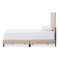 Baxton Studio Paris Modern And Contemporary Upholstered Tufting Platform Bed Beige