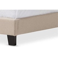 Baxton Studio Paris Modern And Contemporary Upholstered Tufting Platform Bed Beige