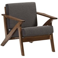 Baxton Studio Cayla Lounge Fabric Chair In Gray