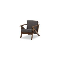 Baxton Studio Cayla Lounge Fabric Chair In Gray