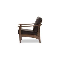 Baxton Studio Pierce Faux Leather Lounge Chair In Dark Brown