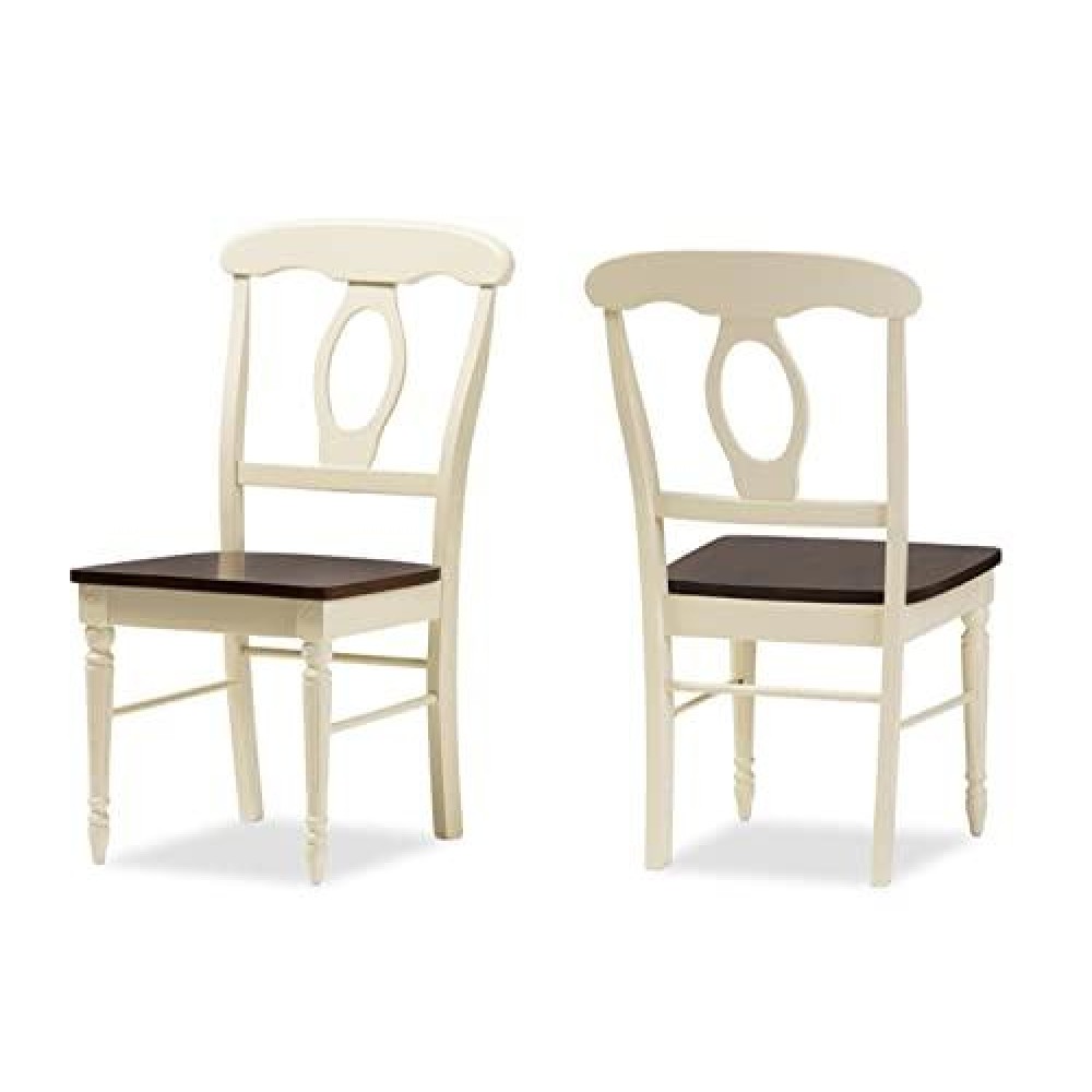 Baxton Studio Napoleon Cottage Wooden Dining Chair In Cream (Set Of 2)