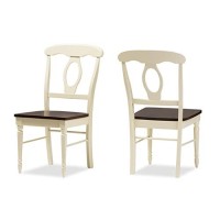 Baxton Studio Napoleon Cottage Wooden Dining Chair In Cream (Set Of 2)