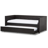 Baxton Studio Frank Faux Leather Twin Daybed In Black