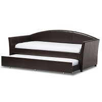 Baxton Studio London Faux Leather Twin Daybed With Trundle In White