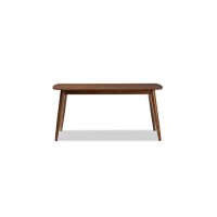 Baxton Studio Flora Mid-Century Modern Dining Table Oak Medium Brownmid-Century